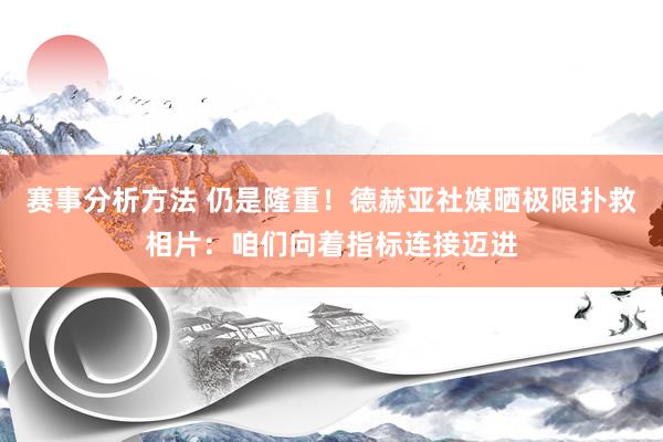 赛事分析方法 仍是隆重！德赫亚社媒晒极限扑救相片：咱们向着指标连接迈进