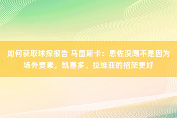 如何获取球探报告 马雷斯卡：恩佐没踢不是因为场外要素，凯塞多、拉维亚的招架更好