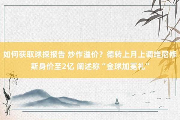 如何获取球探报告 炒作溢价？德转上月上调维尼修斯身价至2亿 阐述称“金球加冕礼”