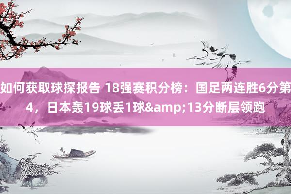 如何获取球探报告 18强赛积分榜：国足两连胜6分第4，日本轰19球丢1球&13分断层领跑