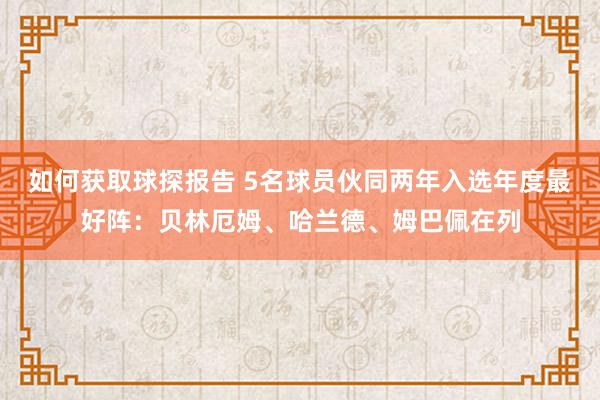 如何获取球探报告 5名球员伙同两年入选年度最好阵：贝林厄姆、哈兰德、姆巴佩在列