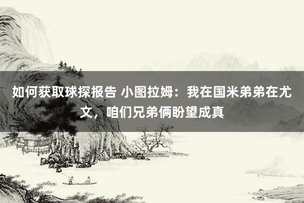 如何获取球探报告 小图拉姆：我在国米弟弟在尤文，咱们兄弟俩盼望成真