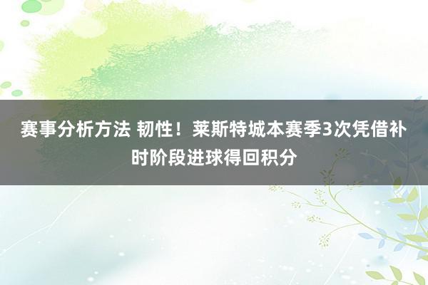 赛事分析方法 韧性！莱斯特城本赛季3次凭借补时阶段进球得回积分