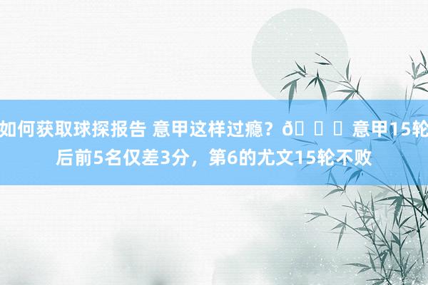 如何获取球探报告 意甲这样过瘾？😏意甲15轮后前5名仅差3分，第6的尤文15轮不败