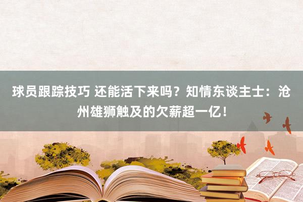 球员跟踪技巧 还能活下来吗？知情东谈主士：沧州雄狮触及的欠薪超一亿！