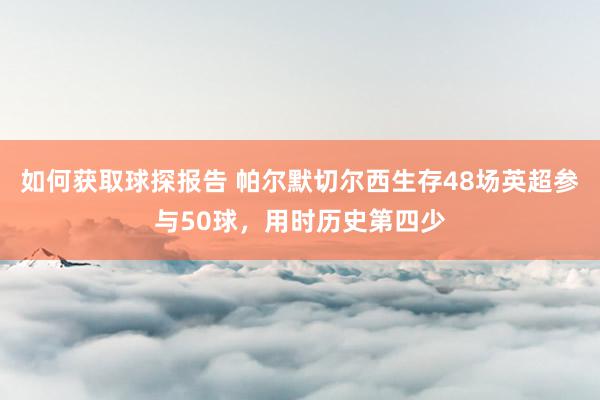 如何获取球探报告 帕尔默切尔西生存48场英超参与50球，用时历史第四少